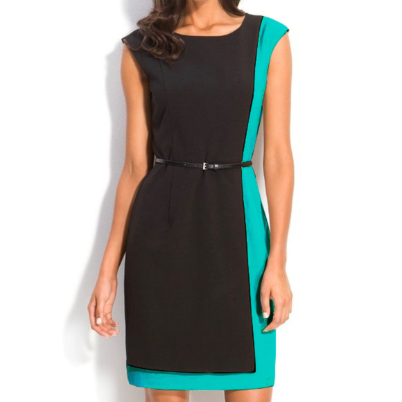 Calvin Klein Dresses & Skirts - Calvin Klein Belted Colorblock Sheath Dress NWT